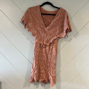 Nightcap brown lace mini dress